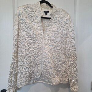 MSK XL Cream Dressy Long Sleeved Jacket with Sequins